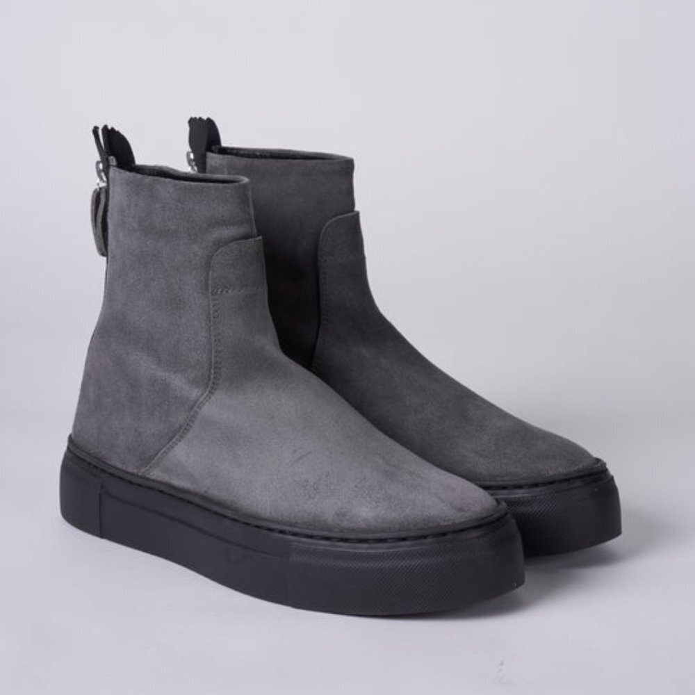 AGL Meghan Warm Suede Fitted Platform Lug Sole Leather Shearling Lined 39